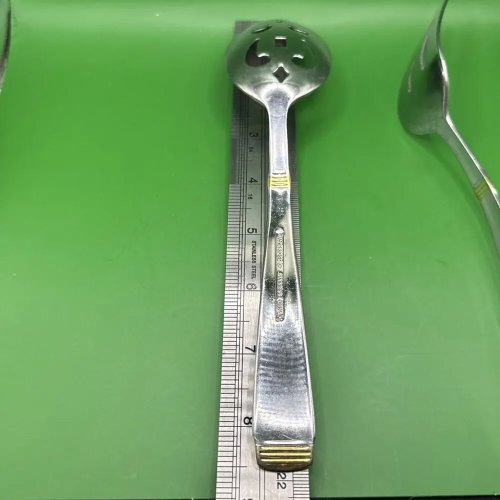 VTG Cambridge Metro Stainless Serving Set Meat Fork Pierced Spoon 2 PC Flatware